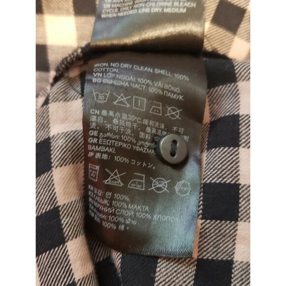H & M Shirt Dress Plaid Black Pink Size 8 Pockets Button Front Casual Lightweig - Picture 5 of 7
